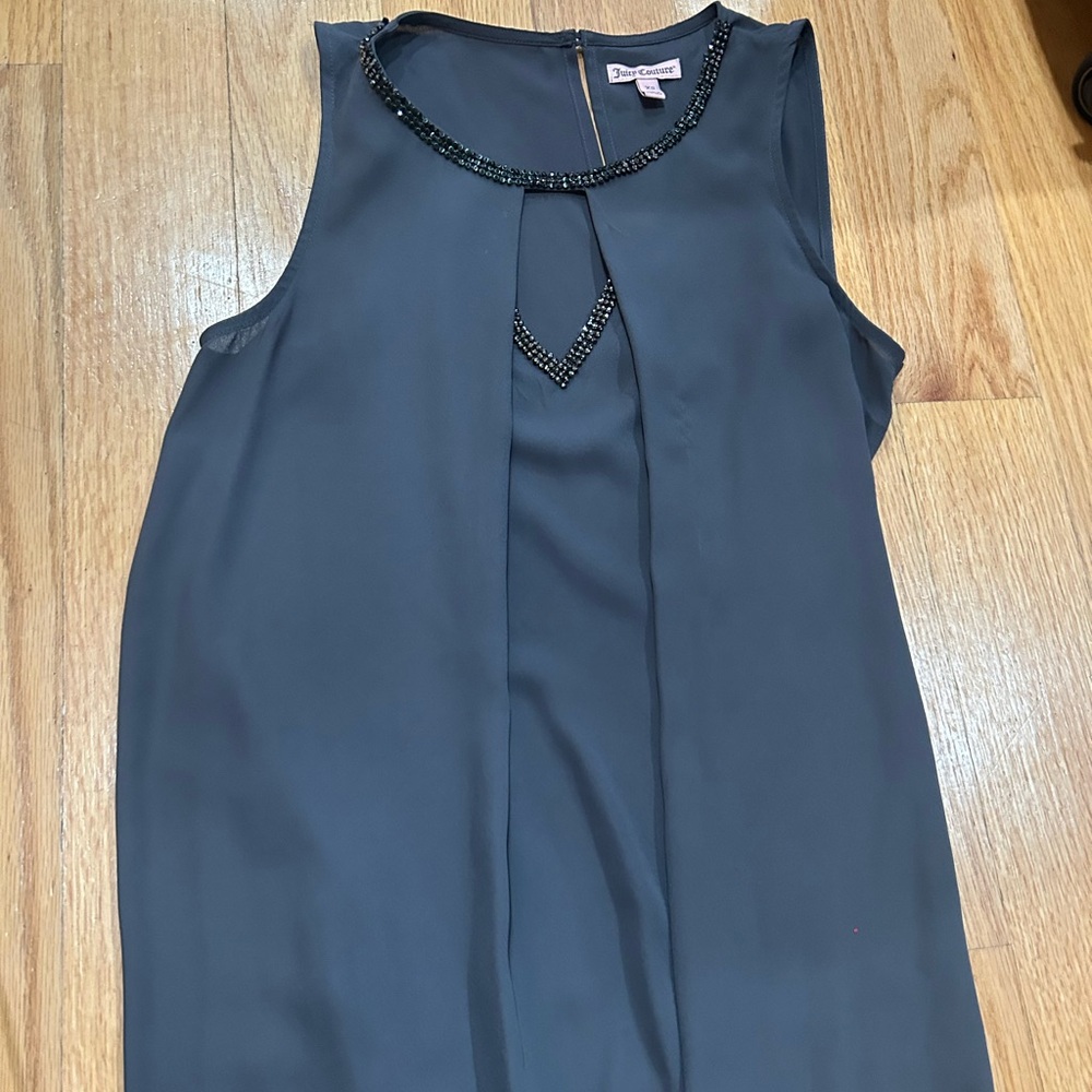 Juicy Couture Gray Top with Beaded Detail XS